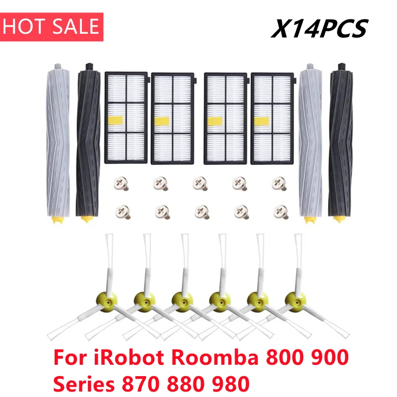 

Hepa filter side brush kit for iRobot Roomba 800 900 Series 870 880 980 Vacuum Cleaner robot Parts Main roll Brush