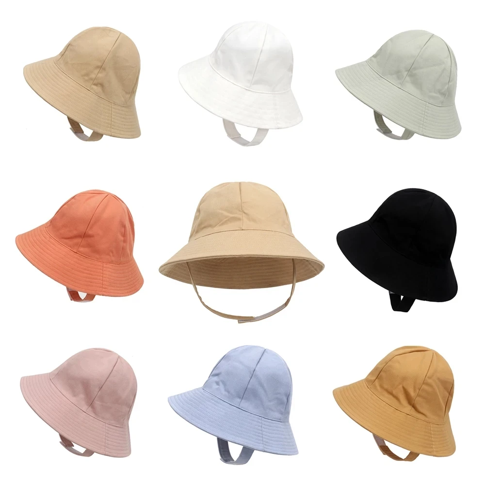 

Summer Baby Bucket Hat Kids Cap Beach Accessories Sunscreen Caps For Boys Girls Panama Fisherman Cap 3M-6Y