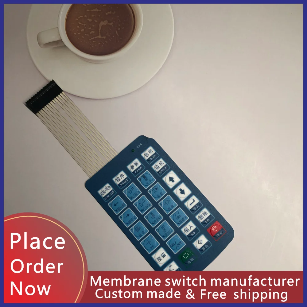 Custom-made membrane switch PVC thin film contral panel Membrane keyboards Buttonsticker Thin film switch with leds Freeshipping