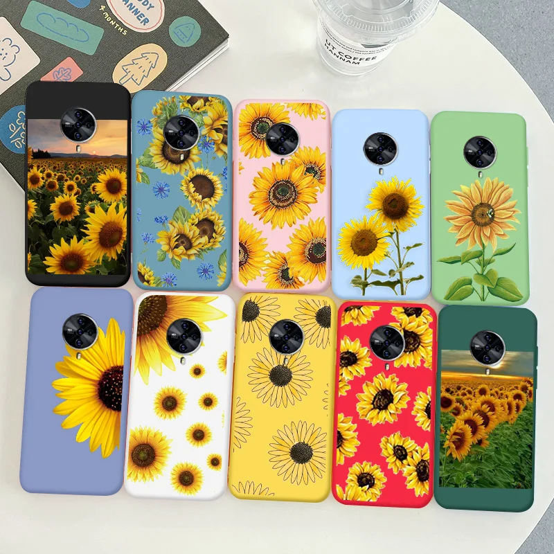 

For VIVO s6 Protective Shell Silicone Soft Shell Phone Case Candy Color Case Fashion Silicone Color Chrysanthemum