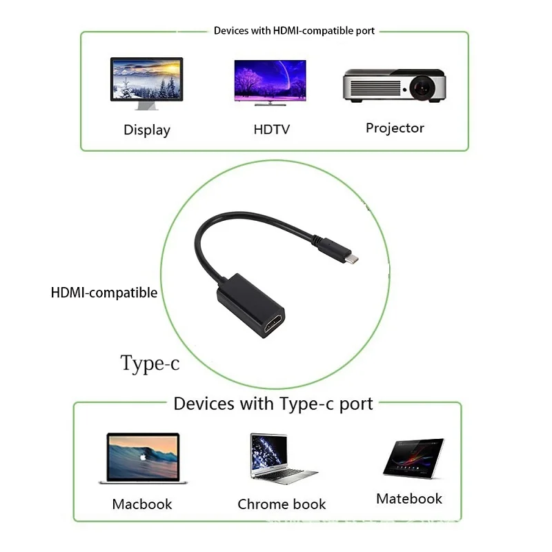 Кабель-переходник с Type C на HDMI Ultra HD 4k USB 3 1 HDTV для MacBook Chromebook Huawei Samsung S8 S9 |