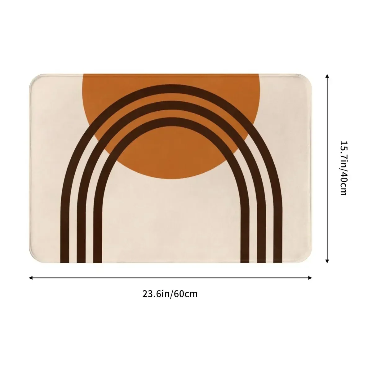 Современное солнце и арка середины века - терракотовый коврик для двери