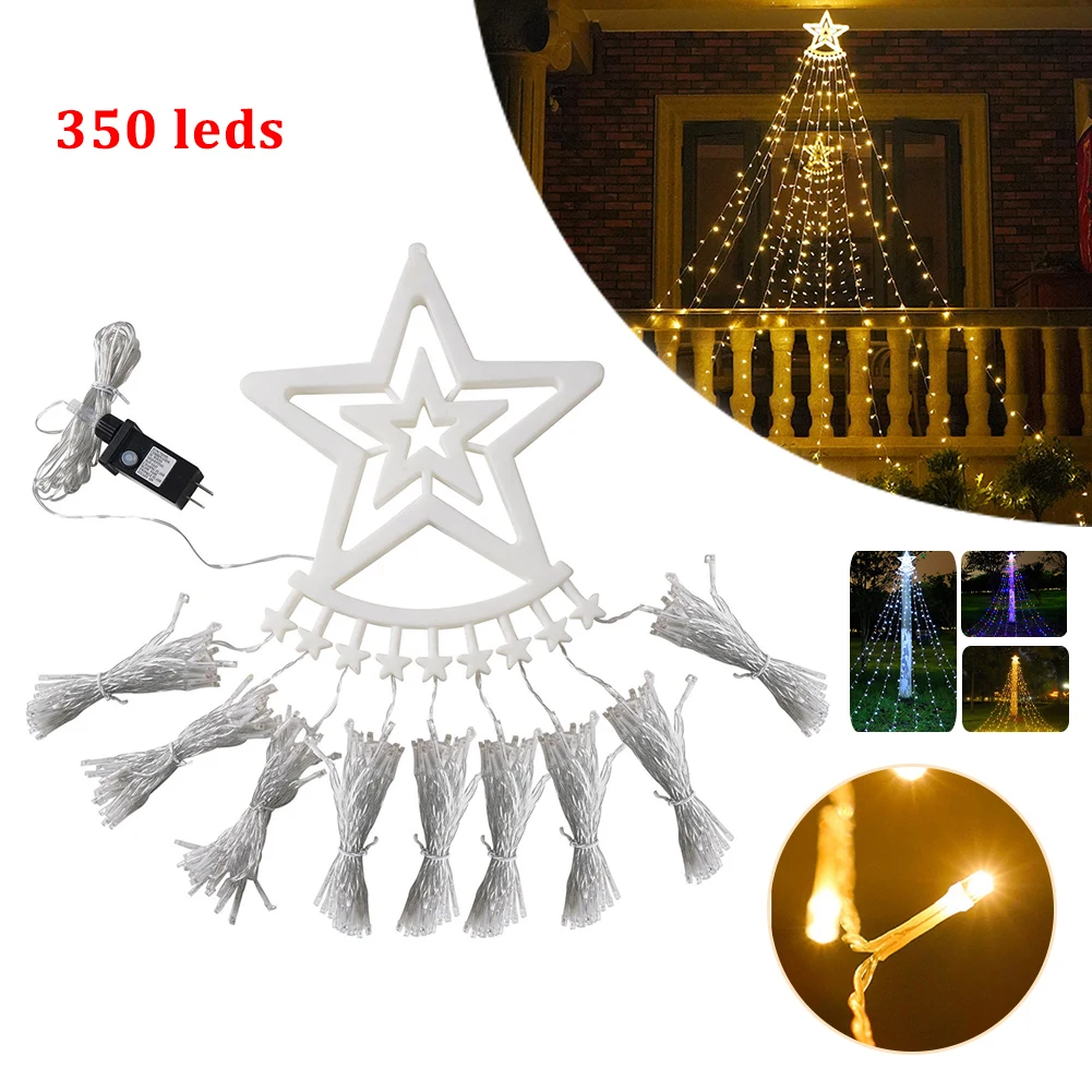 

350 LEDs Christmas Tree Topper Star Light Waterproof LED String Light For Home Outdoor Christmas New Year Decorations