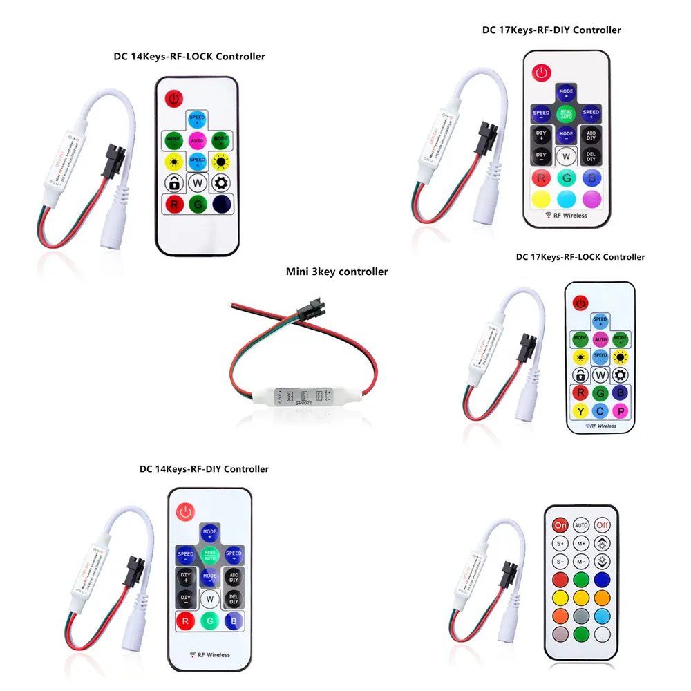 

Пульт дистанционного управления WS2812 WS2811 для светодиодной ленты 5050 5630 3528, 5 в постоянного тока, 12 В, 14 клавиш, RGB