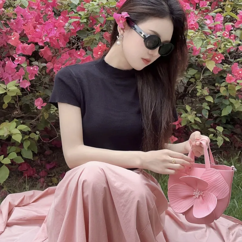 Элегантная женская сумка через плечо с цветочным принтом и цепочкой модная