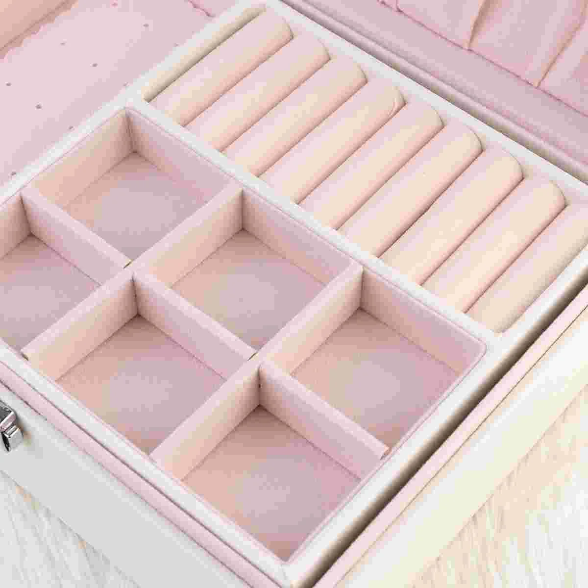 Jewelry Organizerbox Storage Drawer Earring Holder Case Faux Tray Showcase Trays 