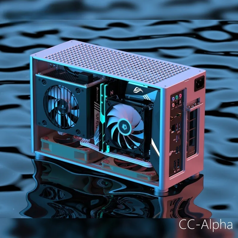 Фото Компактный шедевр – Корпус CC-Alpha 8.5L ITX – Алюминий T6061, твердоанодированный, для блока питания SFX, для видеокарты 48 мм, обработка на ЧПУ №2