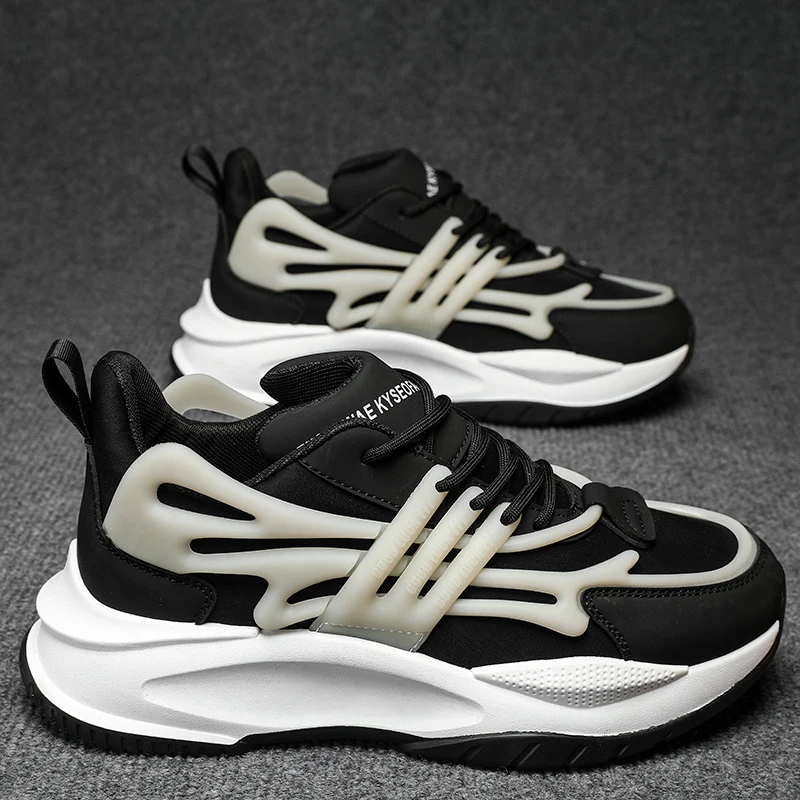 Punk Sneakers Men 2023 Trend Casual Shoes For Men Chunky Walking Sneakers Men New Basketball Sport Running Sneakers Shoes Male