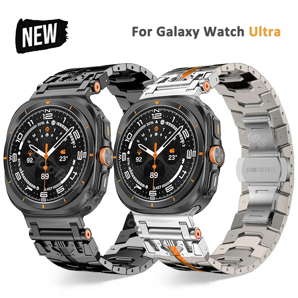 Деловой браслет из нержавеющей стали для Samsung Galaxy Watch Ultra 47 мм роскошный ремешок