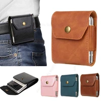 for samsung z flip3 5g leather waist bag phone case for motorola razr 5g belt clip holster phone pouch cover for galaxy z flip 3