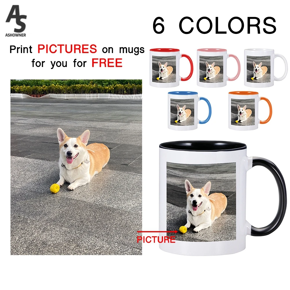 

11OZ/330ml Ceramic Mugs Cup with Handle Customizable Photo Coffee Tea Cup Juice Beer Mug Milk Mocha Cups Breakfast Mug Drinkware