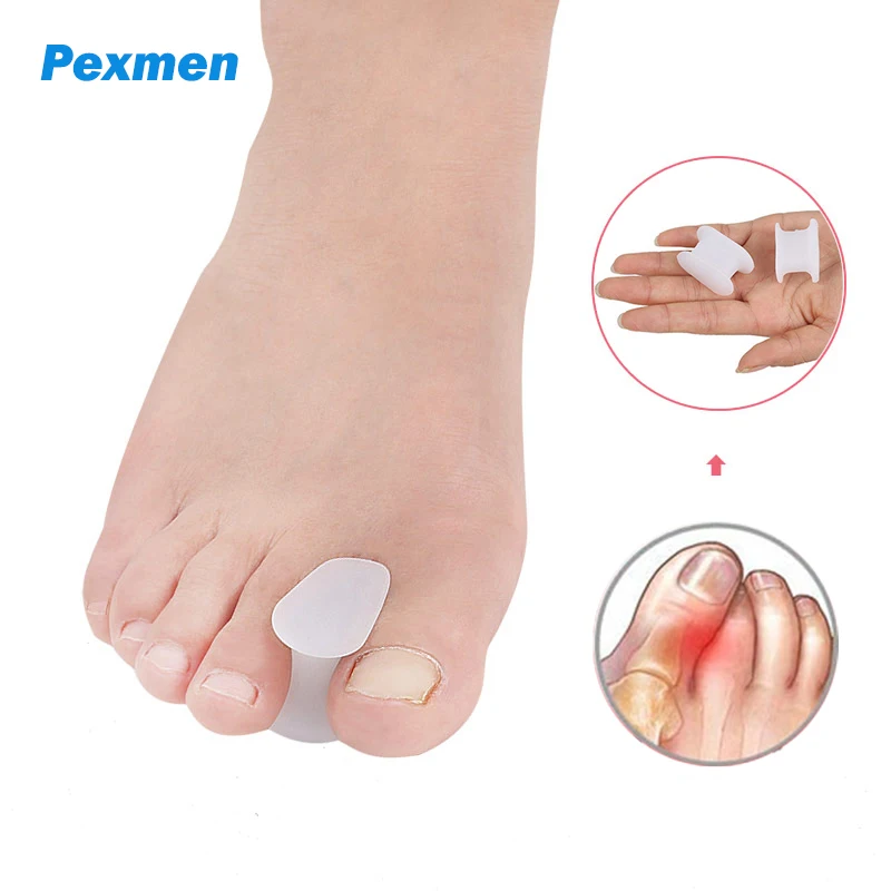 

Pexmen 4Pcs Gel Toe Separator Hallux Valgus Bunion Corrector Straightener Soft Toe Protector Spacer Pain Relief Foot Care Tool