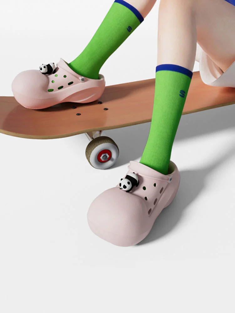 Garden Shoes Women's Ins Thick Sole Sanals Cute Panda Accessories Elevated Breathable Office Sandals Female Slippers For Summer