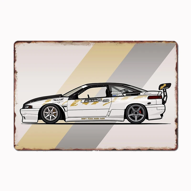 Металлическая вывеска Chris Van Den Elzen's SVX Drift Car