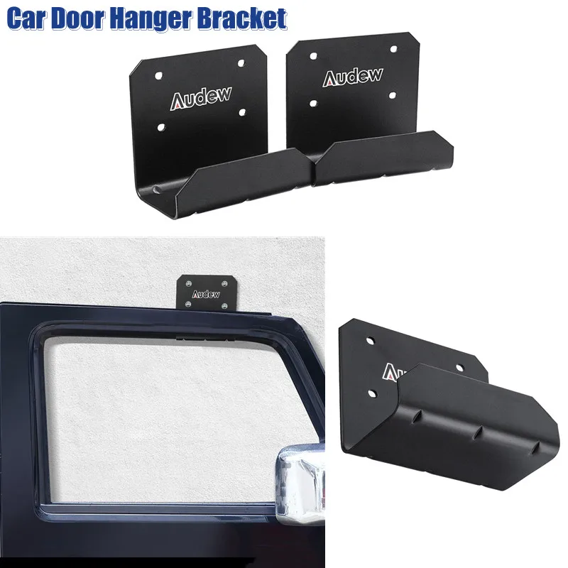 

Audew 2 Pcs Car Door Hanger Rack Wall-Mounted Removable Holder Bracket Auto Door Matte Storage Rack For Jeep CJ/YJ/TJ/LJ/JKU/JL