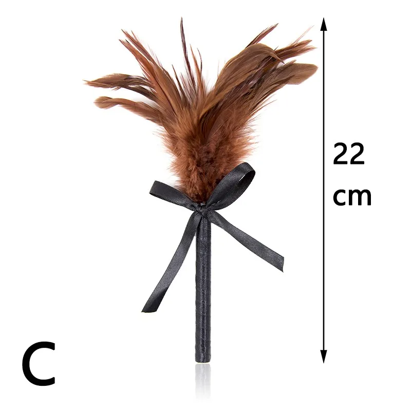 

Sexy Feather Brush Tease Stick Flogger Whips Fetish SM Adult Games Cosplay Exciting Performance Sticks Spank Paddle Accessories