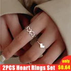 Кольцо с отверстиями в форме сердца, серебристого цвета