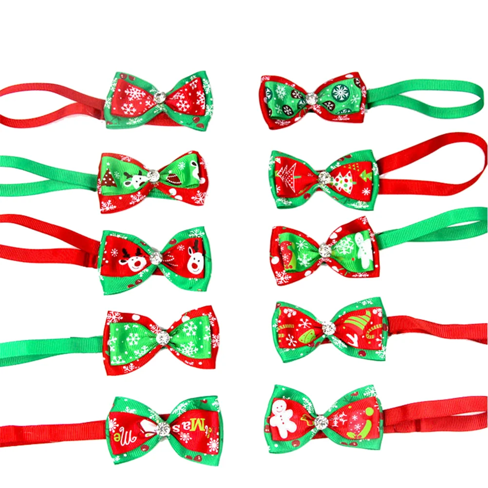 

Dog Bows Hair Pet Dogs Collarwith Clips Small Accessories Bow Necktie Christmas Tie Ties Buckle Large Collars Claus Santa Bands