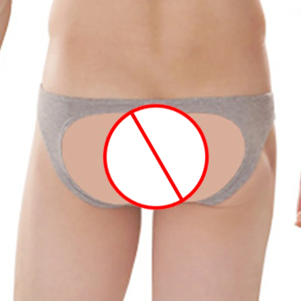 

Hollow Out Exposed Butt Thong Men Jock Strap Breathable Underwear Backless Erotic Jockstrap Briefs Underpants Hip Raise Panties