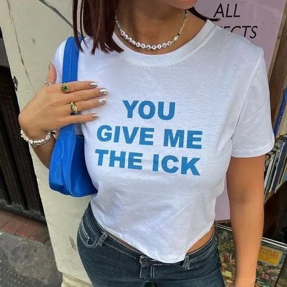 

Y2k Clothing Women T-shirt Summer Tops White Tees shirts Letter Short sleeve Plus Size Grunge 90s Vintage Clothes Aesthetic Tops