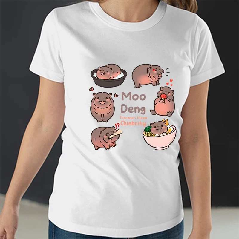 Moo Deng Bouncy Pig in Thailand Baby Hippo Khao Kheow Open Zoo Футболка Забавная футболка Хлопковая мужская