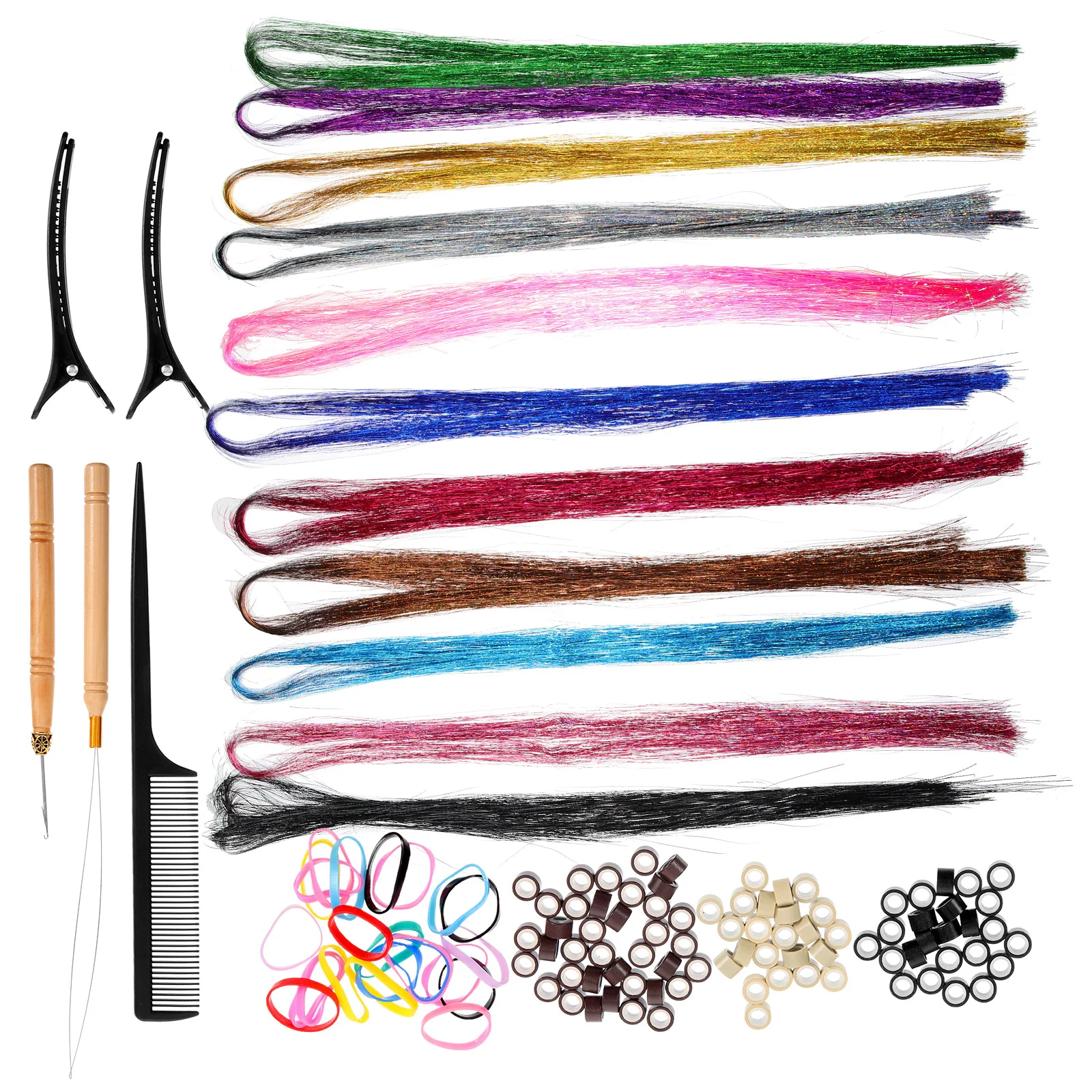 

1 Set Hair Tinsel Fairy Tinsel Hair Extensions Tools Sparkling Hair Glitter Tinsel Decorations