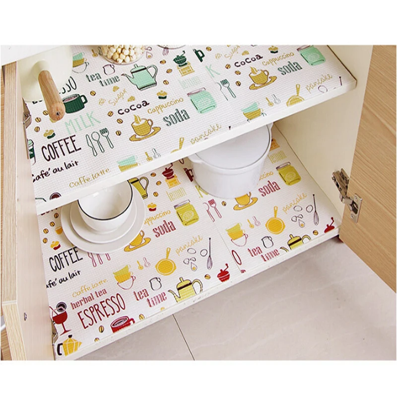 

Cartoon Can Cut Cabinets Pad Paper Drawer Thick Waterproof Moisture Kitchen Stickers Home Wardrobe Pad Shoes Cabinet Mat
