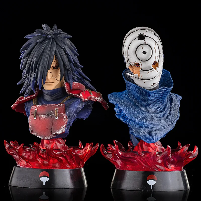 

Naruto Uchiha Madara Obito Bust Statue Anime Action Figure 16cm Collection Model Toys Gift For Child