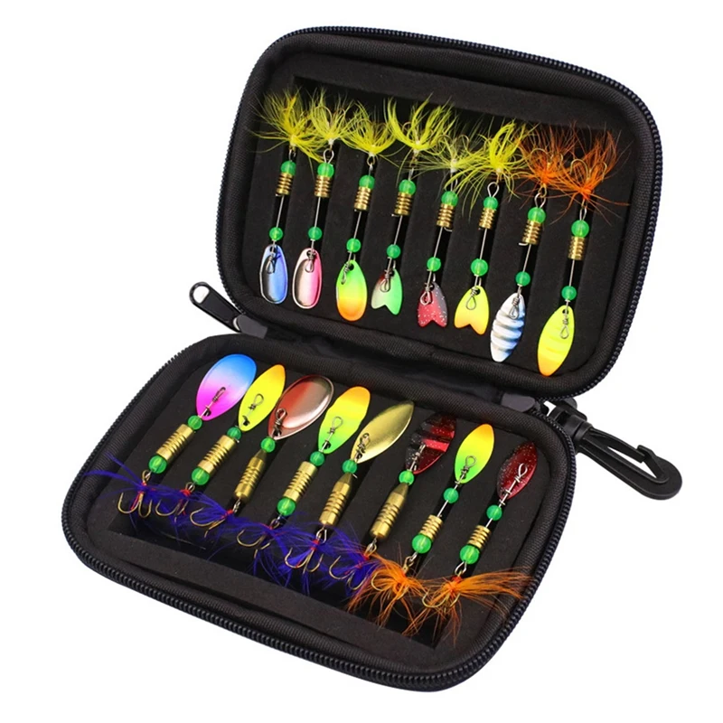 

Fishing Lures Spinners Baits Spoon Set Metal Swivel Sequins with Tackle Bag Trout Bass Salmon Pike Fishing Tackle