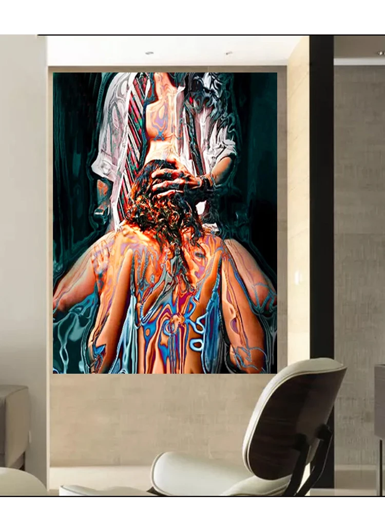 Абстрактная картина для взрослых с изображением сексуальной пары алмазная