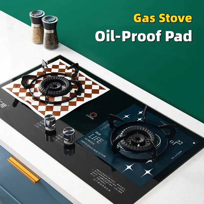 

Non-Stick Pad for Gas Stove Oil-Proof High Temperature Resistant Mats Fireproof Cleaning Tool Heat-Insulated Kitchen Accessories