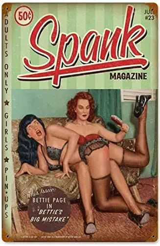 HERYNLRN Ретро жестяные знаки в винтажном стиле Pin Up Girl Spank Металлическая жестяная