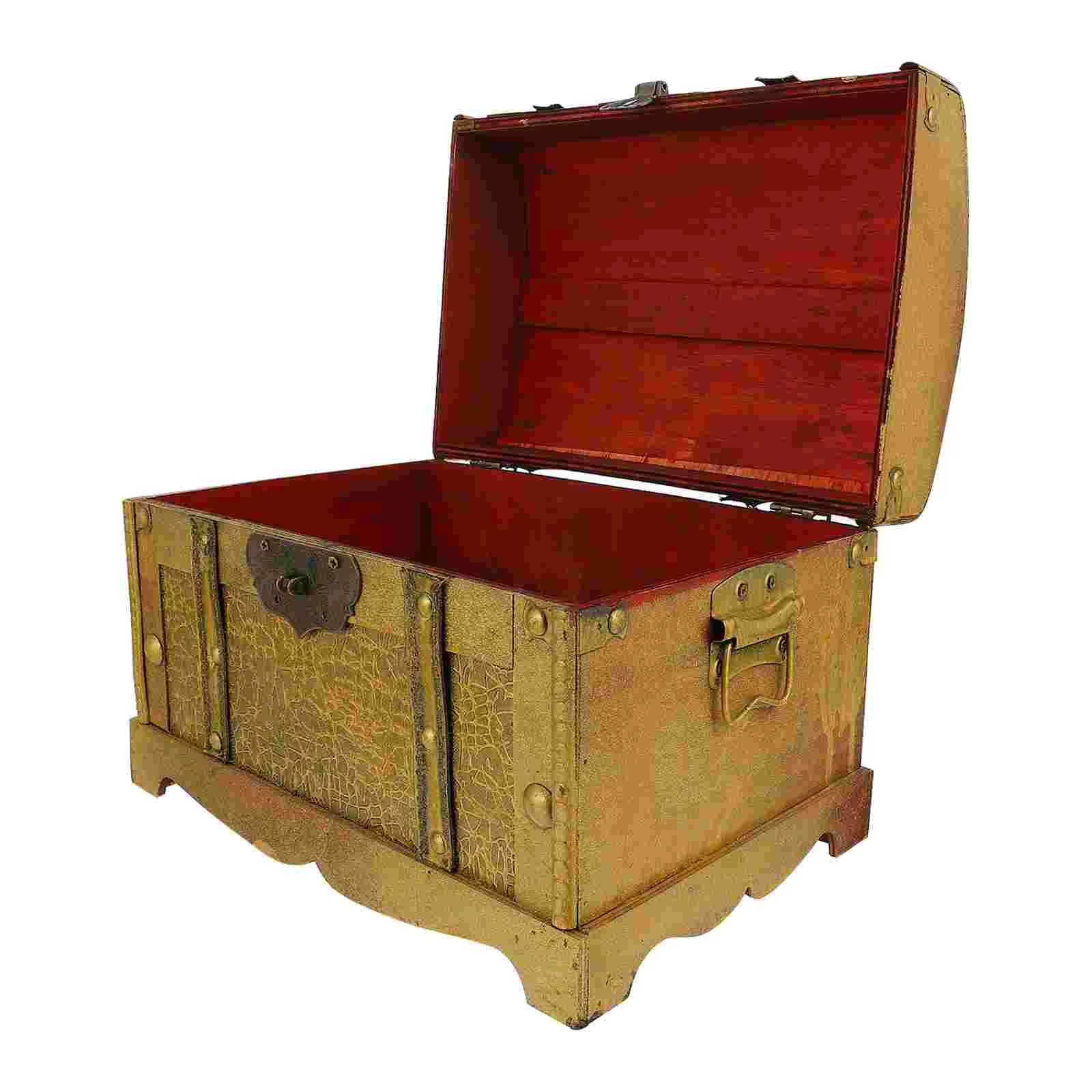 

Distressed Pirate Treasure Box Jewelry Gifts Holder Creative Storage Box with Lock