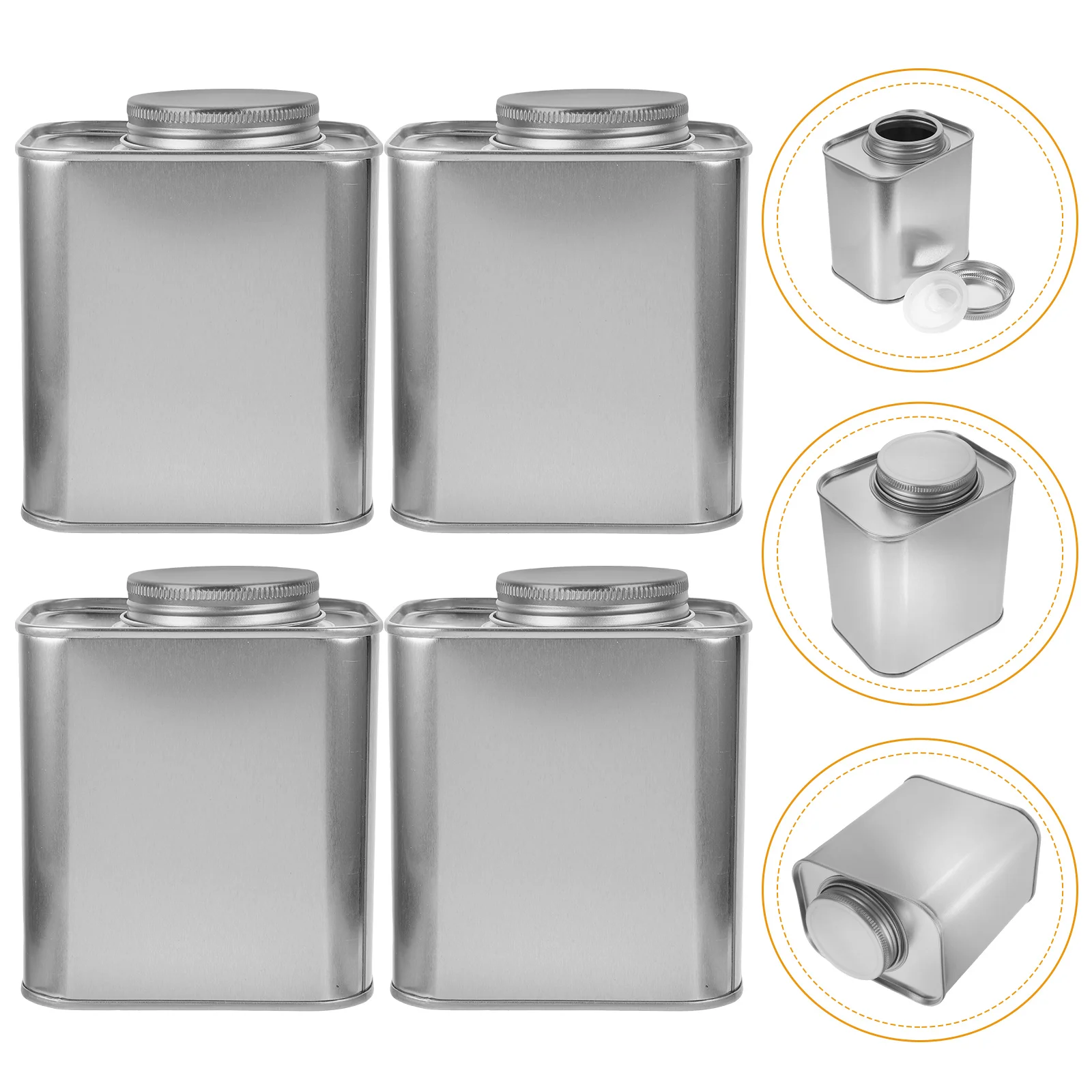 

4 Pcs Tea Bag Storage Jars Containers Lids Tin Canister Tank Canisters Tinplate Food Organizer Airtight Tins