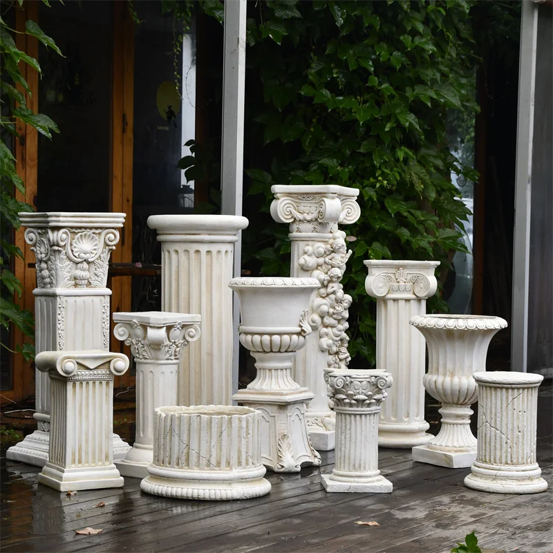 

Flower Pot Roman Column Decoration Wedding Wedding Props Pillar Base Retro Garden Courtyard Balcony Decoration