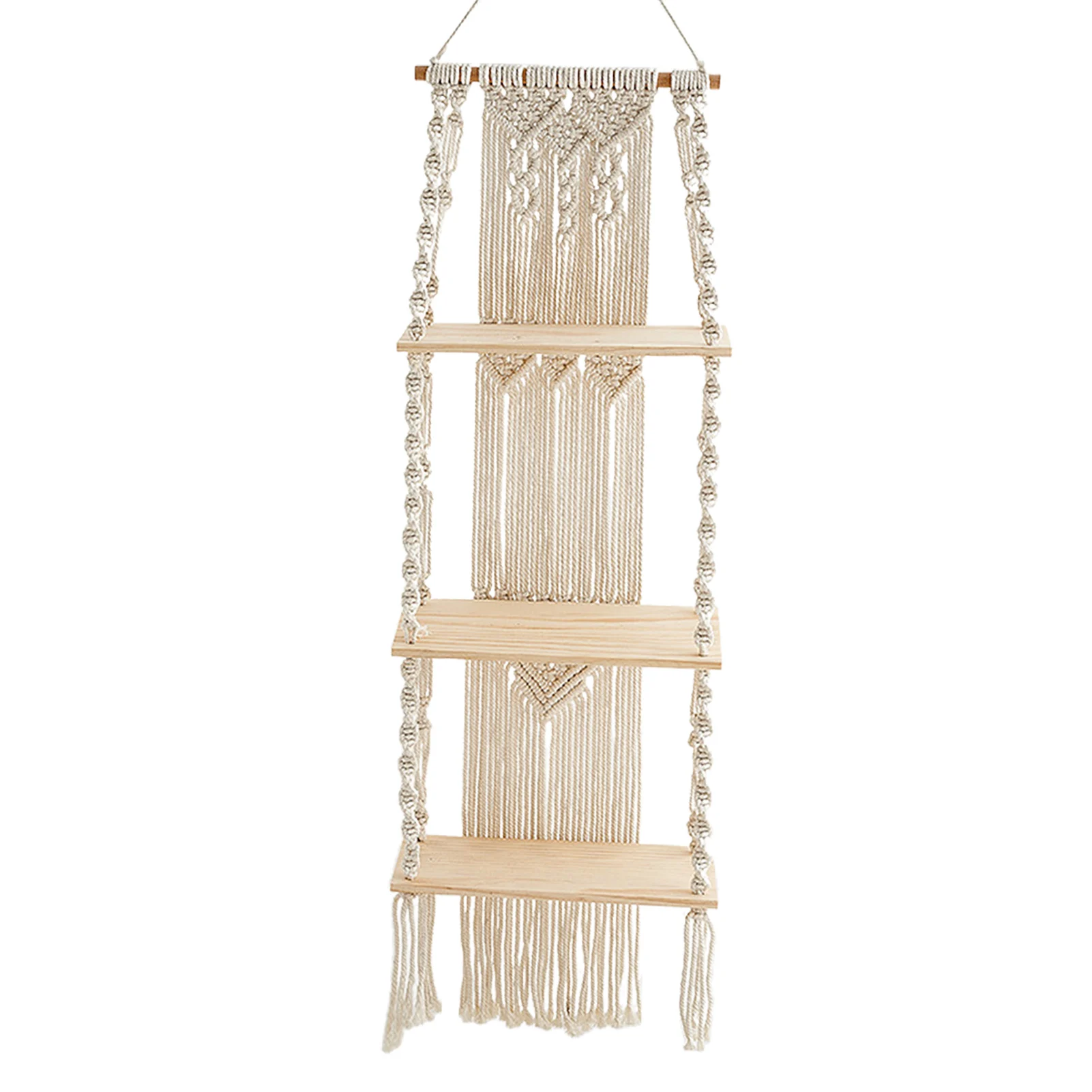 

Macrame Wall Decoration Hand-Woven Tapestry Cotton Rope Wall Hangings Shelves Woven Rope Holder For Bedroom Bathroom Bookshelf