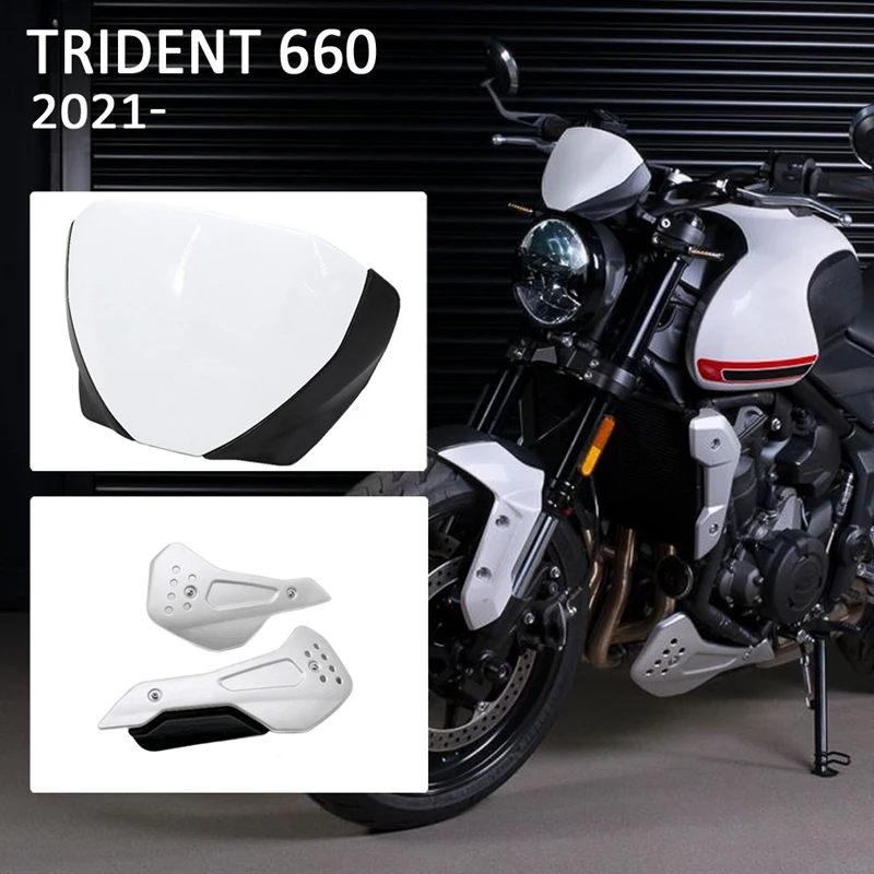 

Motorcycle Front Screen Lens Windshield Fairing Lower Engine Spoiler Cowling Protection Fairing For Trident 660 2021