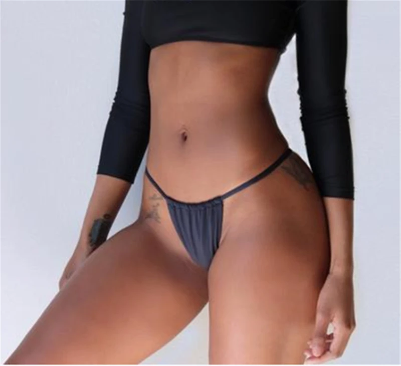 

New Summer Women Sexy Bandage Side Tie Thong Fashion Ladies Black Bikini Bottom Swimwear Holiday Beach Bathing Swimsuit Briefs