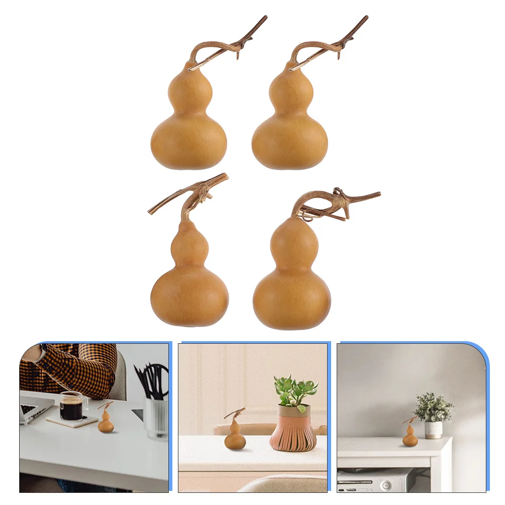 

4 Pcs Natural Dried Hu Lu Fall Decor Wu Hanging Decoration Dining Table Decor Gourd Ornaments Blank Natural Gourds Crafts