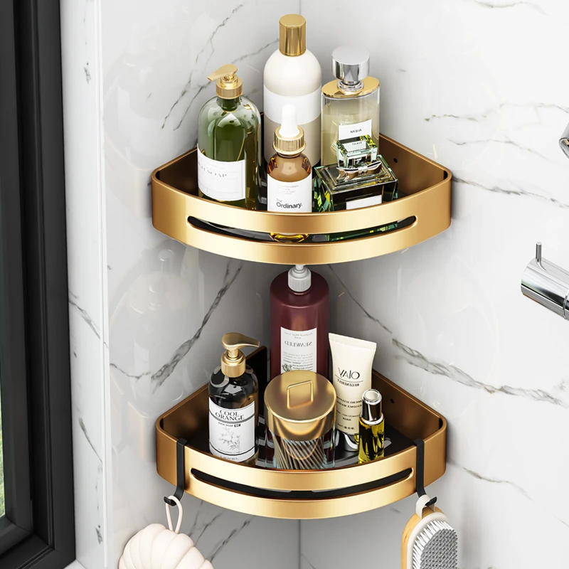 

Luxury Bathroom Shelves Set Triangle Corner Shelf Shower Storage Rack Holder Wall Mounted Toilet Organizer Bathroom Accessories