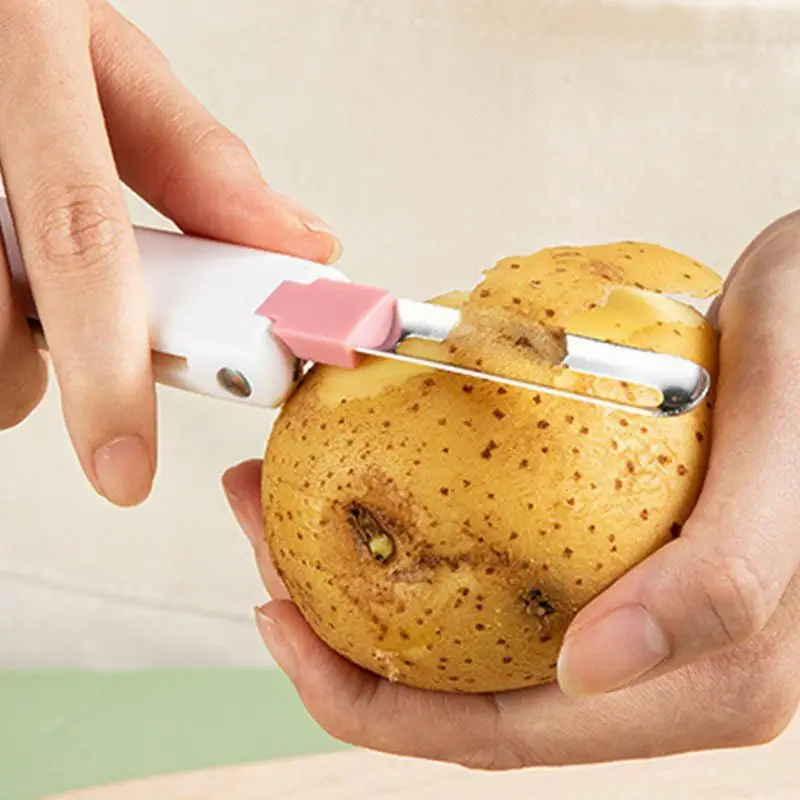 Складная картофелечистка 2-в-1 маленькая кухонная овощечистка из нержавеющей