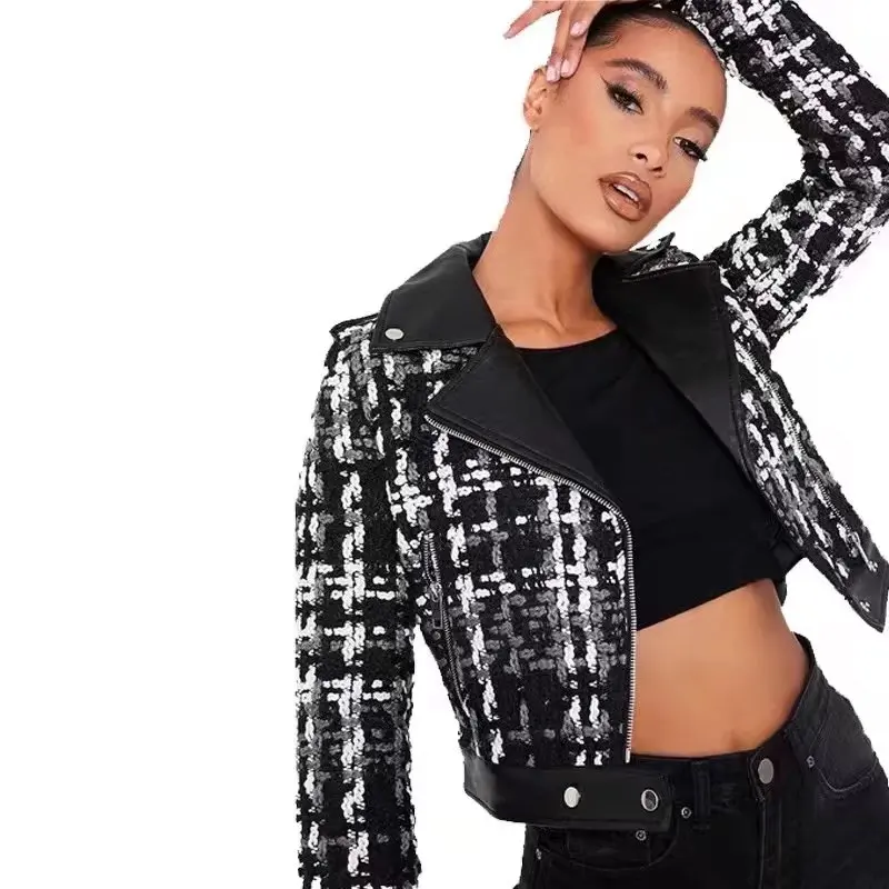 MOLAN Black Leather Jacket Woman Fashion Za Lapel Singal Breasted Chic Pockets High Street Overcoat Female PU Top