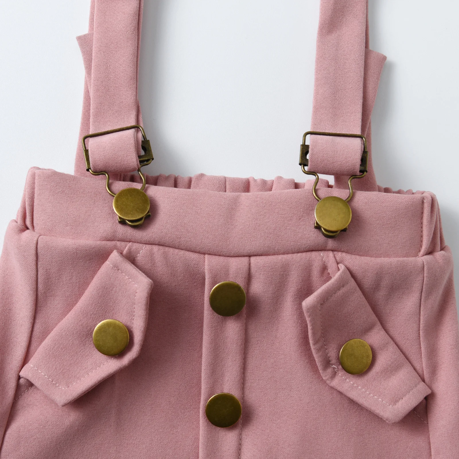 Bawełniany zestaw ubranek dla niemowląt w jednolitym kolorze dziewczynek