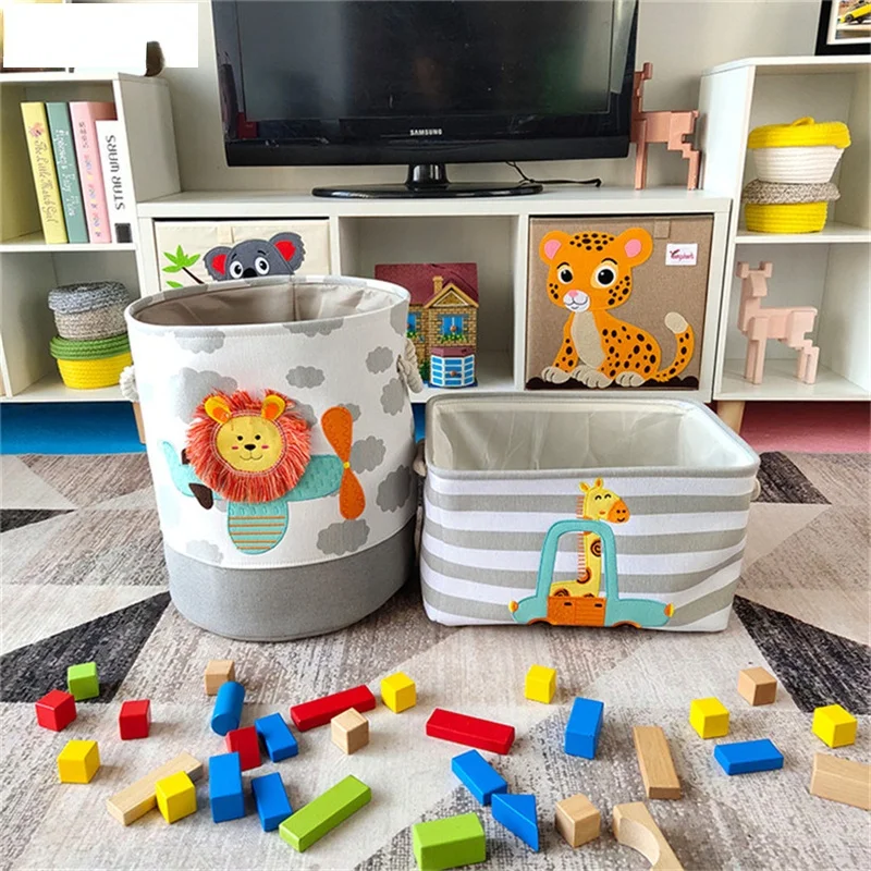 Große Cartoon Lion Folding Wäsche Korb Schmutzige Kleidung Lagerung Korb Für Kinder Spielzeug Organisatoren Korb Kleinigkeiten Lagerung Barrel