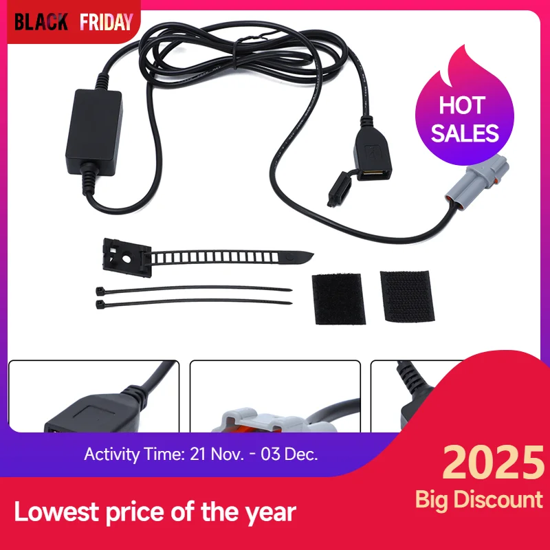 

MT07 MT09 USB-зарядное устройство, выход постоянного тока 2 А, вход 5 В, 12 В/24 В, конвертер Plug and Play для Yamaha MT 07 FZ07 FZ09 Tracer XSR700 Auxiliary