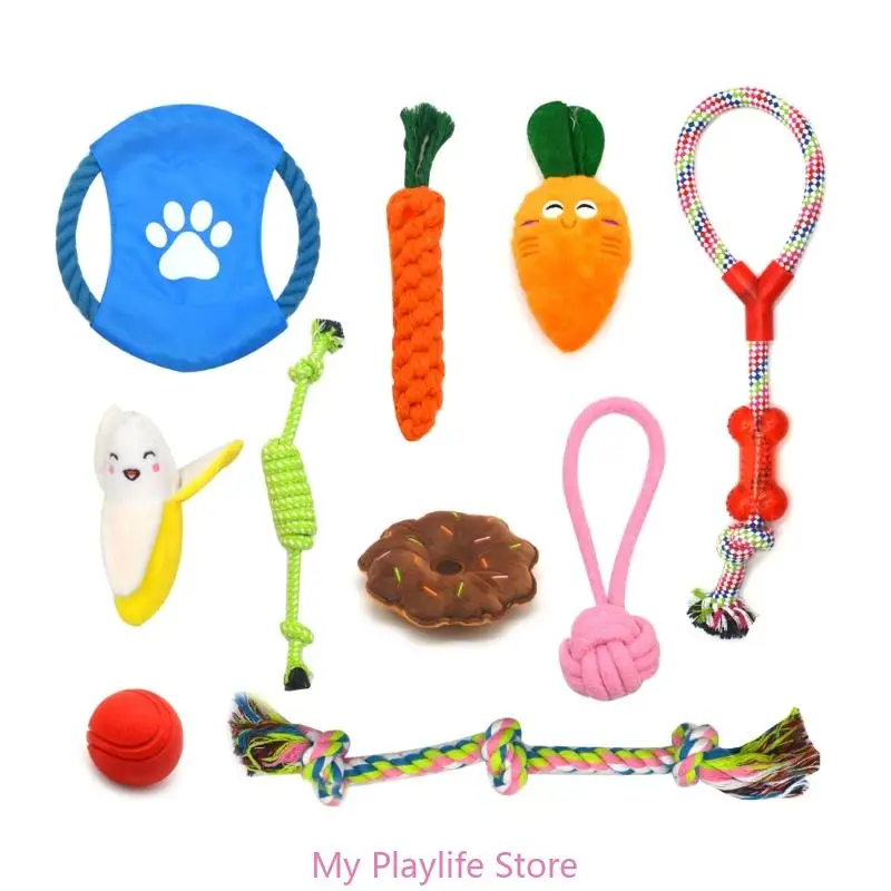 

10/12/15/17pcs Dog Rope Chewing Toy Tug-of-war Game for Puppy Teething Chew Molar Toy Dogs Fetching Toy for Indoor Dogs