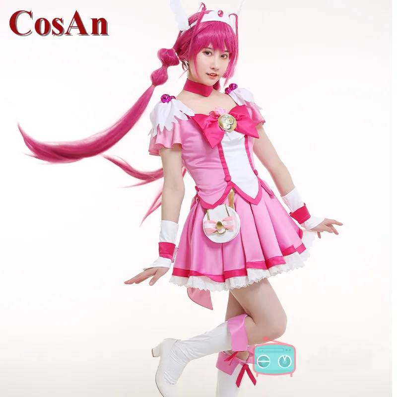 CosAn аниме Smile Pretty Cure счастливый Косплей Костюм милое женское платье для активного