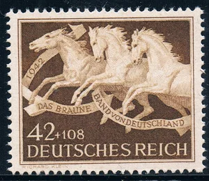 1 шт.компл. Новинка, немецкий почтовый штамп 1942, почтовые гравировочные штампы MNH для конференций по надзору за лошадьми с коричневой лентой, Германия