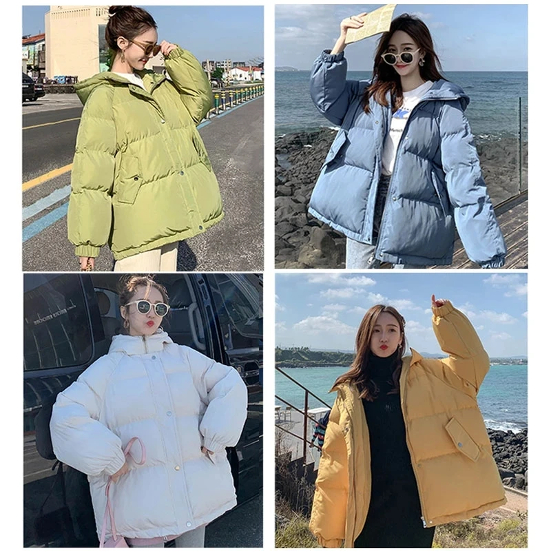 Parkas Ladies Oversize Outwear New 2022 Women Short Jacket Winter Hooded Cotton Padded Coats Female Korean Loose Thicken  Jacket