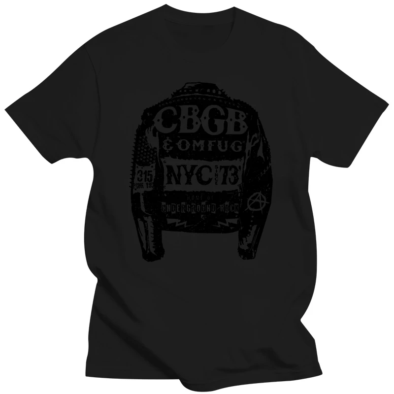 Куртка с заклепками CBGB OMFUG NYC 1973 мужская футболка Underground Punk Rock Band Merch